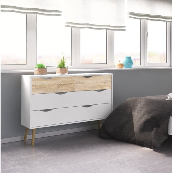 Bijela komoda Tvilum Oslo, 99 x 82 cm-image-2