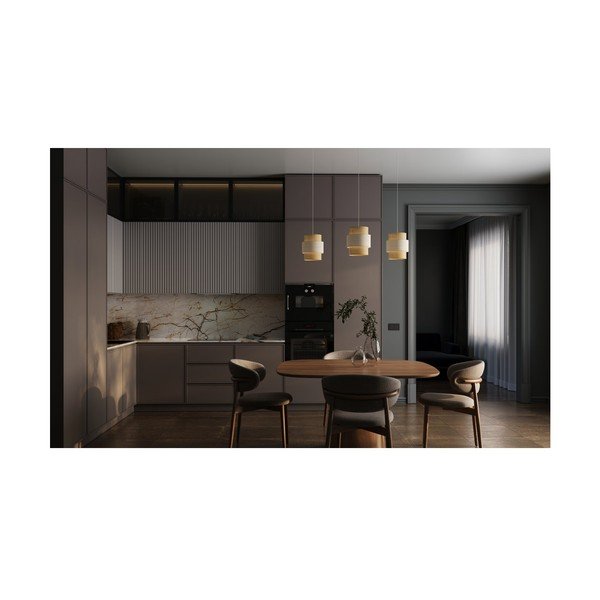 Viseća svjetiljka u prirodnoj boji sa sjenilom od ratana/s tekstilnim sjenilom Abra 2 – GTV-image-1