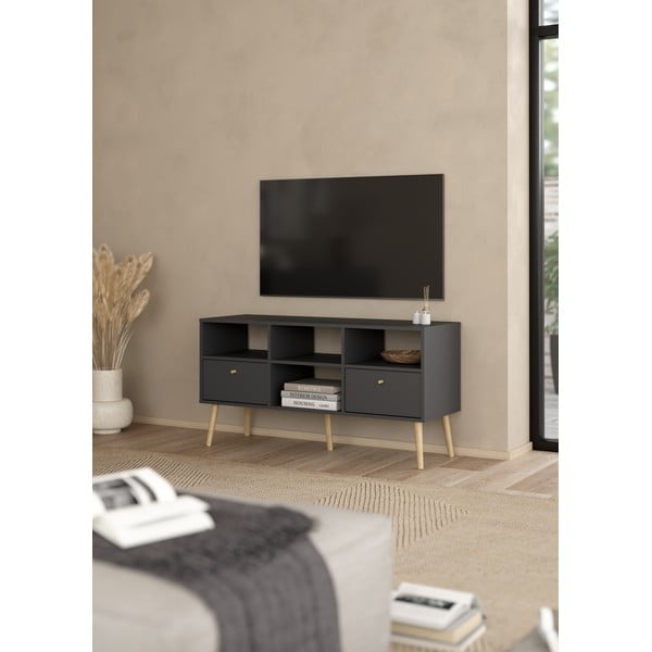 Antracitno siva TV komoda 117x61 cm Bodo – Tvilum-image-1