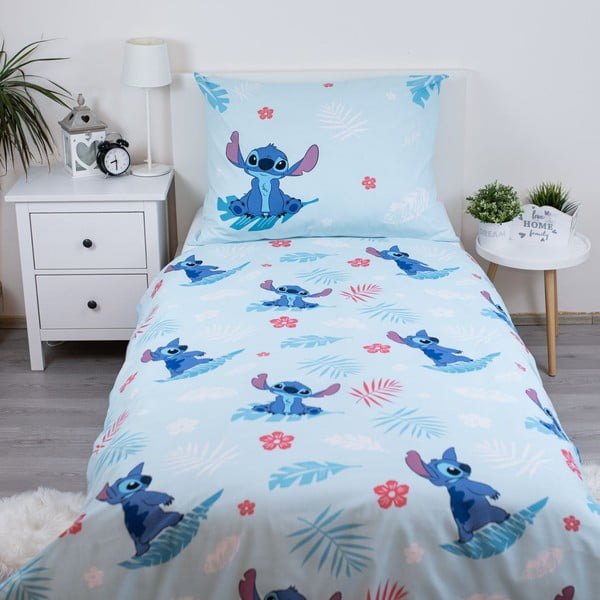 Plava pamučna dječja posteljina za krevet za jednu osobu 140x200 cm Lilo and Stitch "Blue"  – Jerry Fabrics-image-2