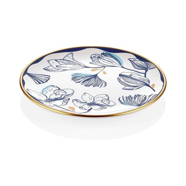 Set od 6 bijelih porculanskih desertnih tanjura s plavim cvjetovima Mia Bleu Pasta, ⌀ 19 cm-image-2