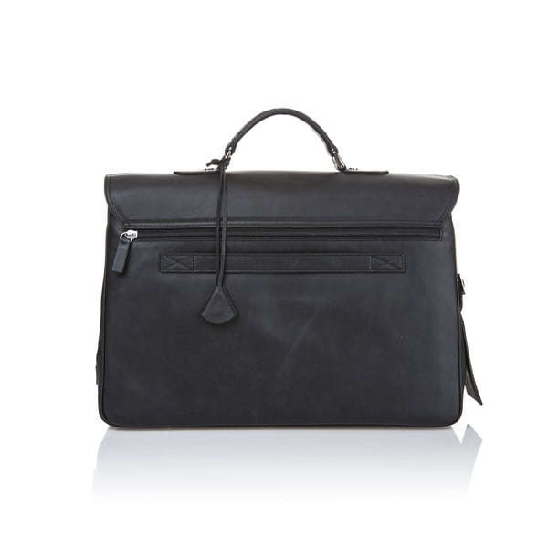 Crna muška aktovka od teleće kože Ferruccio Laconi Brief-image-2