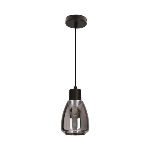 Crna viseća svjetiljka sa staklenim sjenilom ø 12 cm Moldo – Candellux Lighting