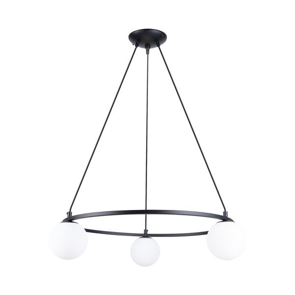 Bijela/crna viseća svjetiljka sa staklenim sjenilom Umerta – Sollux