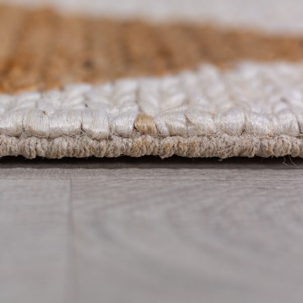Bijeli/u prirodnoj boji ručno rađen tepih od mješavine jute 160x230 cm Effie Diamond – Flair Rugs-image-4