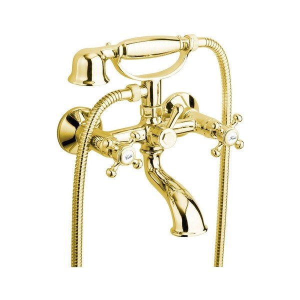 Zidna slavina za kadu u zlatnoj boji (s 2 izlaza) Antea – Sapho