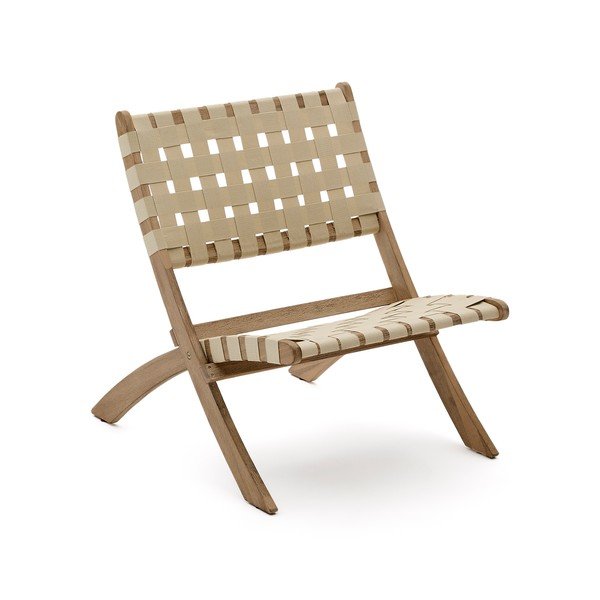 Vrtna fotelja od masivnog drveta u prirodnoj boji Chabeli – Kave Home