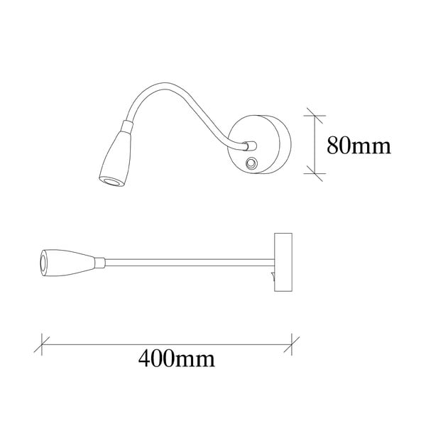 LED zidna lampa u zlatnoj boji Reading – Opviq lights-image-4
