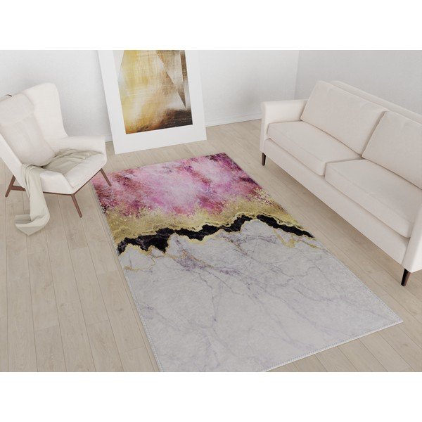Bijelo-ružičasti perivi tepih 50x80 cm - Vitaus-image-1