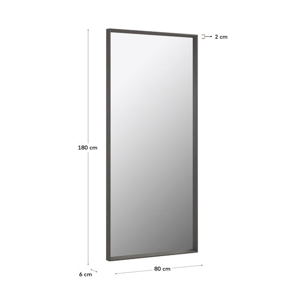 Zidno ogledalo 80x180 cm Nerina Dark – Kave Home-image-3
