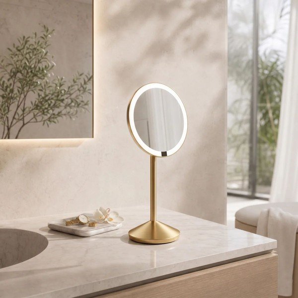 Kozmetičko ogledalo s osvjetljenjem/povećavajuće (s povećanjem 5x) ø 12 cm – simplehuman-image-1