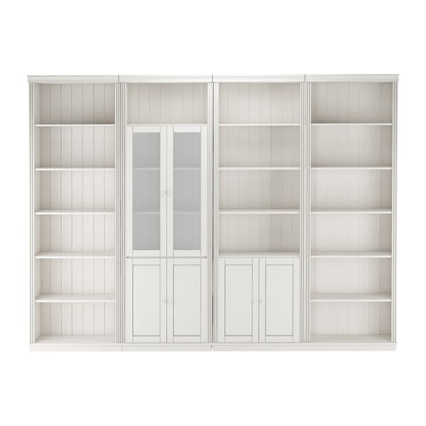 Bijela biblioteka od masivnog bora 370x223 cm Anita – Støraa