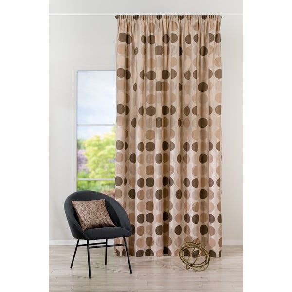 Smeđa/bež zavjesa od jacquarda 210x260 cm Cerro – Mendola Fabrics