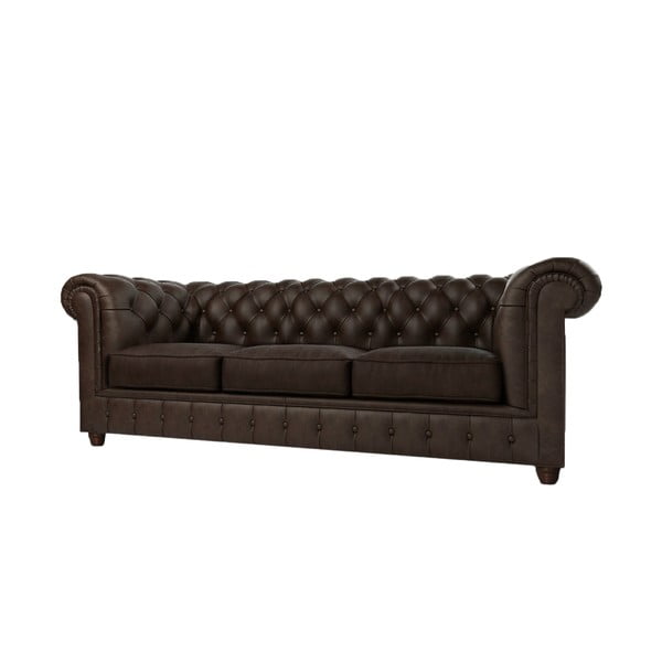 Tamno smeđa baršunasta sofa 230 cm Cambridge - Ropez