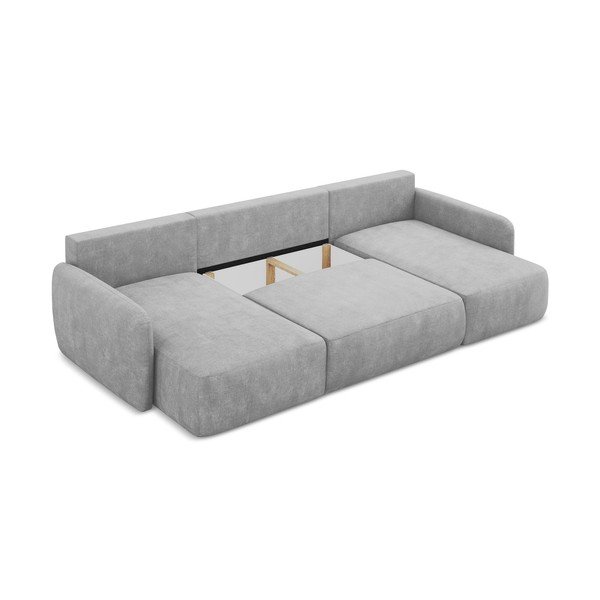 Svijetlo siva sklopiva/s prostorom za pohranu kutna garnitura od šenila (u obliku slova "U") Lilo – Makamii-image-3