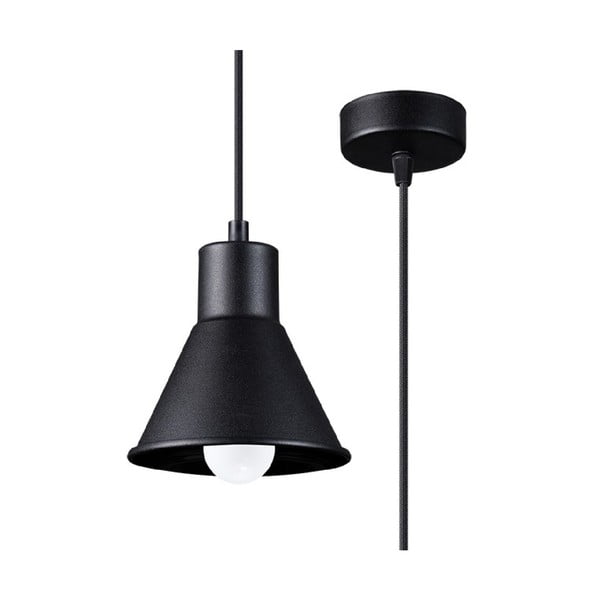 Crna visilica s metalnim sjenilom 14x14 cm Martina - Nice Lamps