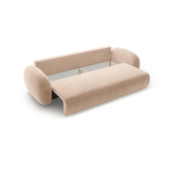 Bež baršunasti sklopiva/s prostorom za odlaganje sofa 262 cm Tonale – Cosmopolitan Design-image-3