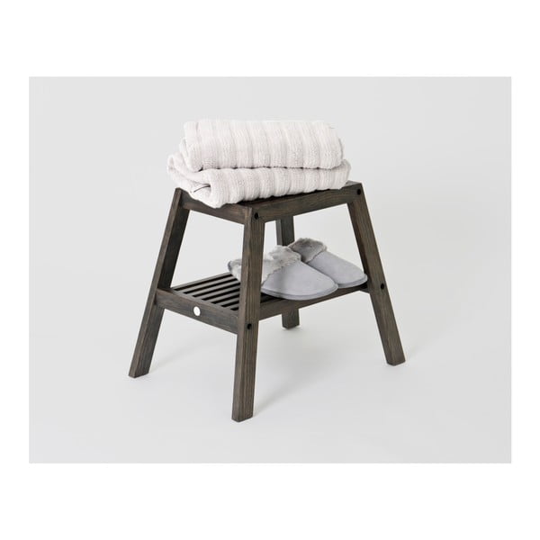 Crni stolac od hrastovog drveta Wireworks Slatted Stool-image-1