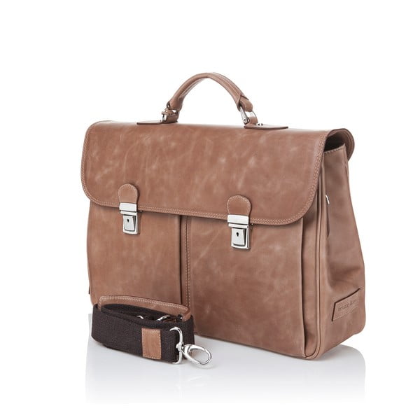 Muška aktovka od teleće kože u boji konjaka Ferruccio Laconi Brief-image-1