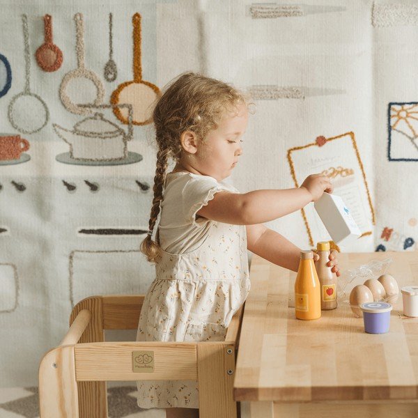 Bijeli/u prirodnoj boji toranj za učenje od masivnog bora Montessori – Meowbaby-image-1