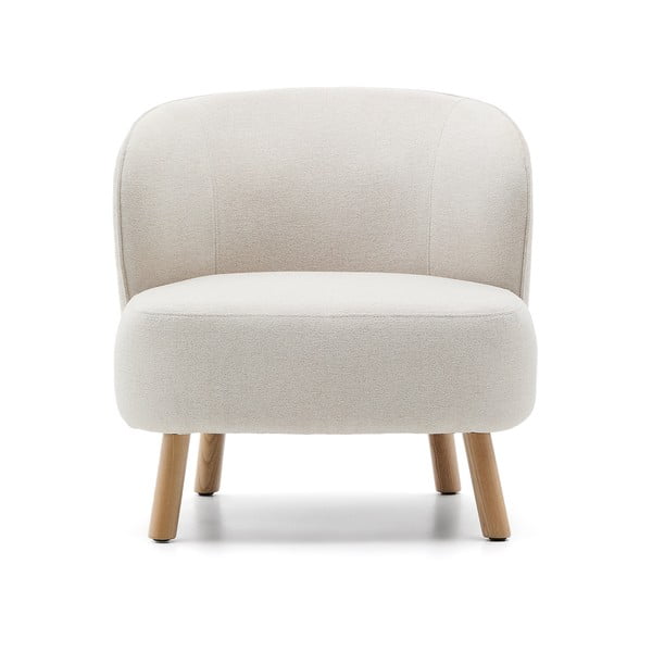 Krem fotelja od šenila Ulit – Kave Home-image-2