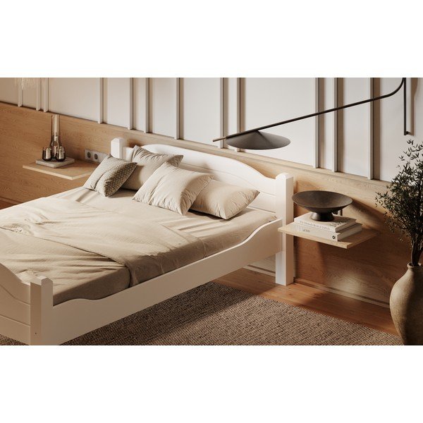 Bijeli krevet od masivnog bora 90x200 cm Liva – Olivia Living-image-1
