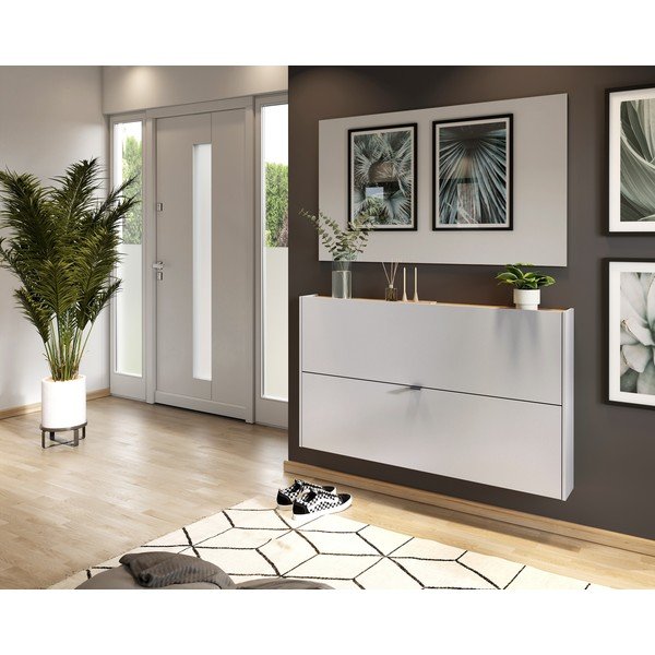 Krem preklopni/viseći ormarić za cipele u dekoru hrasta 140x83x18 cm Ameca – Germania-image-1