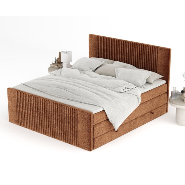 Narančasti boxspring krevet s prostorom za odlaganje 180x200 cm Bergamo – Maison de Rêve-image-4