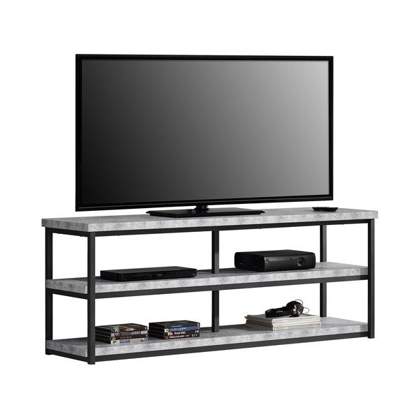 Sivi TV stol u betonskom dekoru 160x64 cm Ashlar - Støraa-image-3