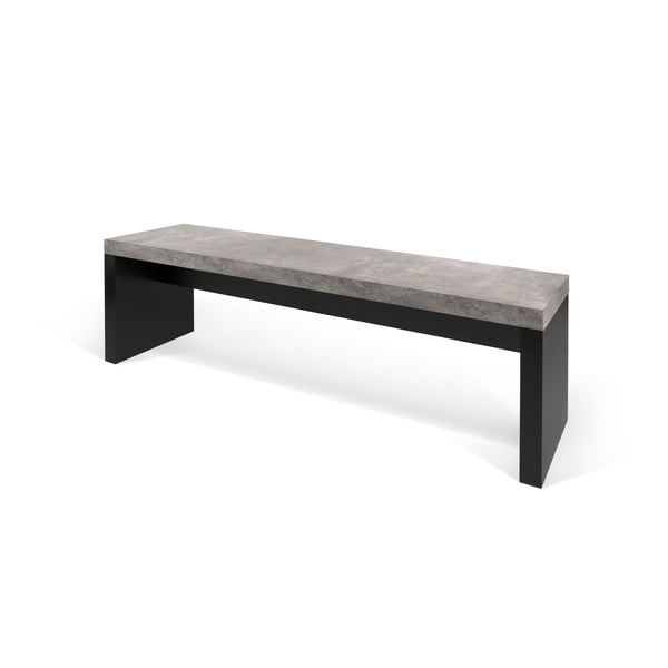 Crno-siva klupa s detaljima od betona Temahome Detroit, 140 x 43 cm-image-1