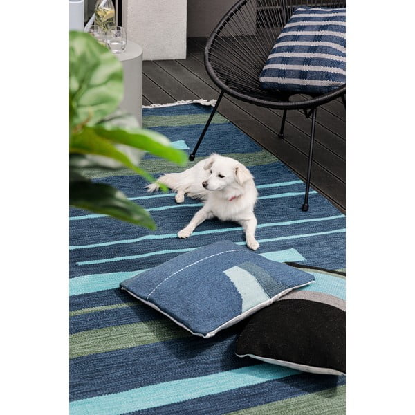 Tamnoplavi dvostrani vanjski tepih od reciklirane plastike Green Decore Marlin, 160 x 230 cm-image-2