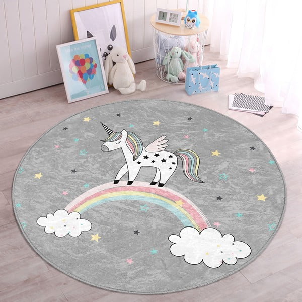 Sivi dječji tepih ø 80 cm Comfort – Mila Home-image-4