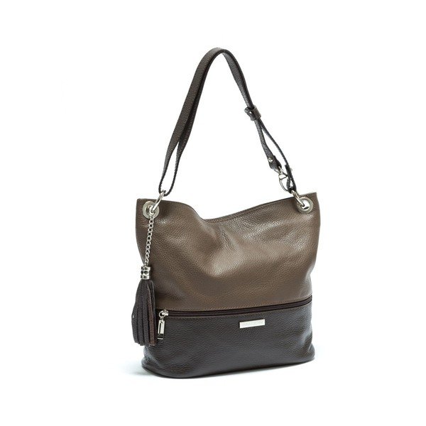 Smeđa kožna torba Anna Luchini Tote-image-2