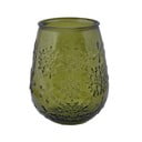 Zelena staklena vaza s božićnim motivom Ego Dekor Copos de Nieve, visina 13 cm