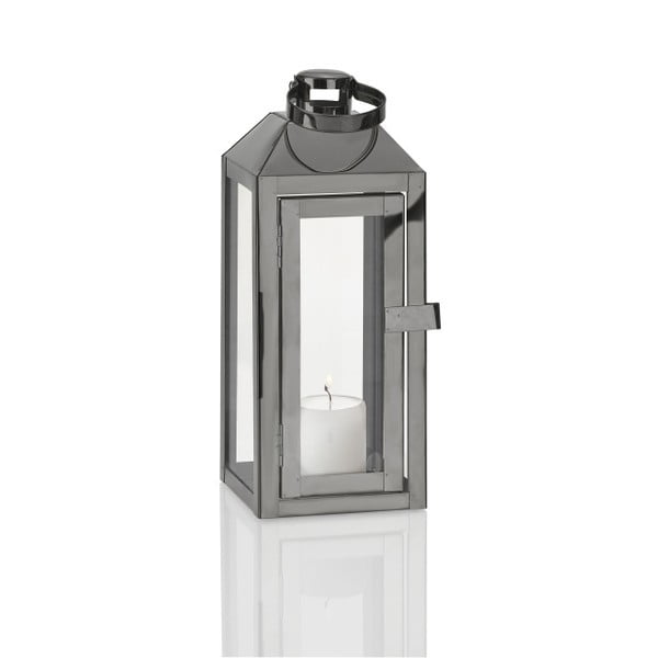 Lantern Villa Collection Clear Titanium, visina 26 cm