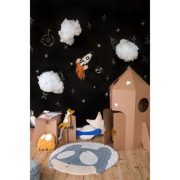 Sivi/krem periv/ručno rađen vunen dječji tepih ø100 cm Astromouse – Lorena Canals-image-3