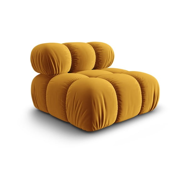 Žuta  baršunasta modularna sjedeća garnitura () Bellis – Micadoni Home-image-3