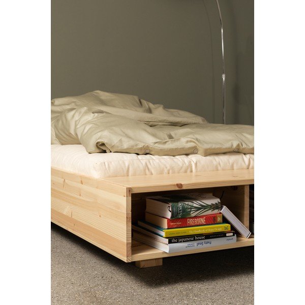 Krevet od masivnog bora bez uzglavlja s podnicom 120x200 cm u prirodnoj boji Merge – Karup-image-4