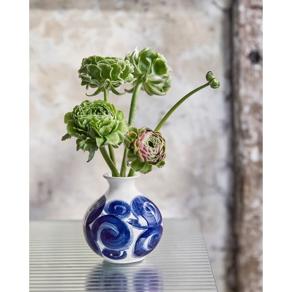 Plava ručno oslikana vaza od kamenine Tulle – Kähler Design-image-1