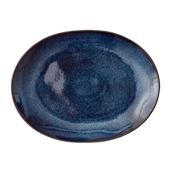 Crni/plavi tanjur za posluživanje od kamenine 22.5x30 cm Mensa – Bitz