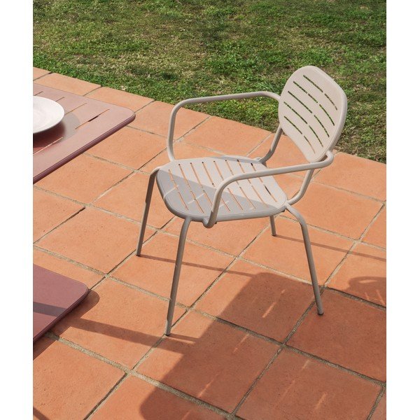 Smeđe-siva metalna vrtna stolica Brai – Kave Home-image-1