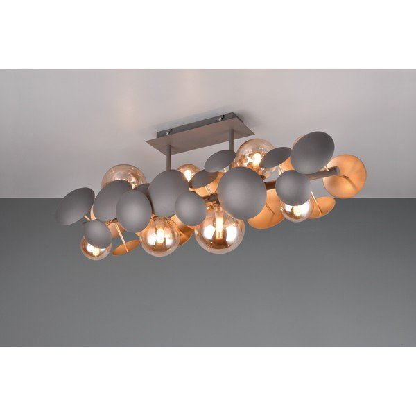 Siva/u zlatnoj boji stropna svjetiljka sa staklenim sjenilom 76x22 cm Bubble – Trio Select-image-3