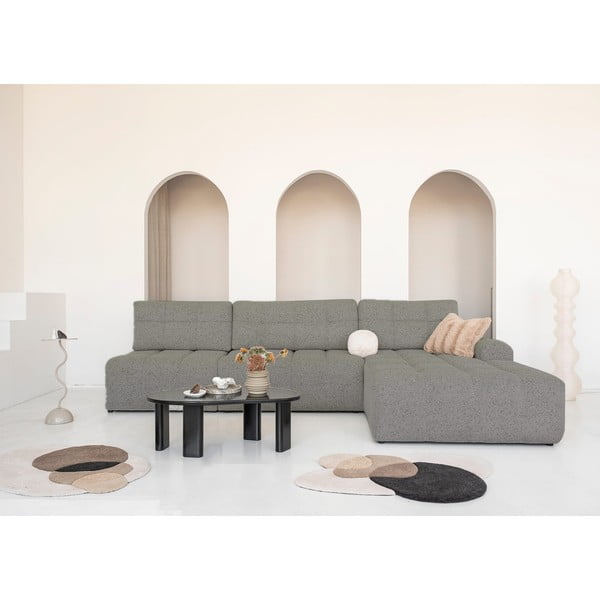 Svjetlo smeđa sklopiva/s prostorom za odlaganje kutna garnitura (s desnim kutom) Lulu – Miuform-image-1