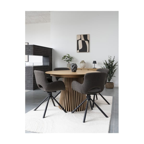 Okrugao proširiv blagovaonski stol s pločom stola u dekoru hrasta ø 120 cm Osaka – House Nordic-image-3