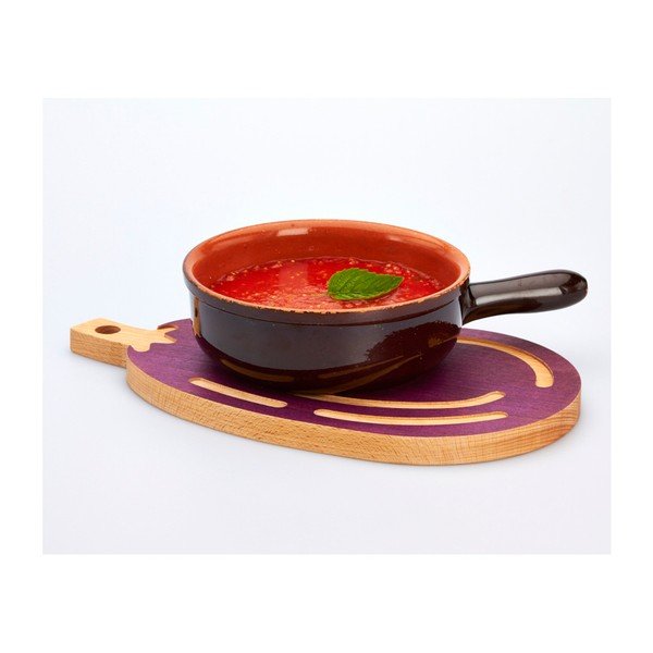Daska za rezanje od drva bukve Bisetti Eggplant, 20 x 36 cm-image-2