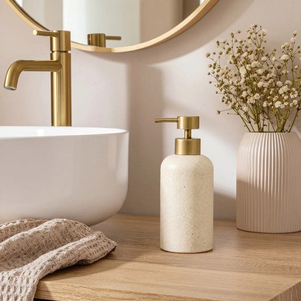 Bež dozator sapuna od polyresina Oria – douceur d'intérieur-image-1