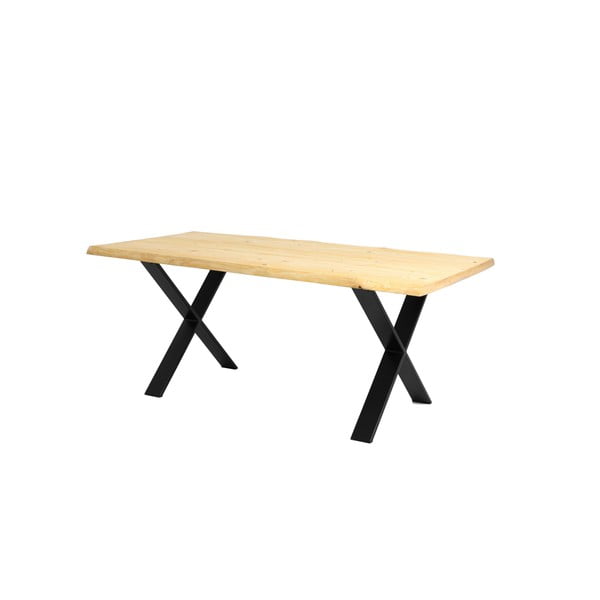 Blagovaonski stol s hrastovom pločom Custom Form Cross, 180 x 90 cm
