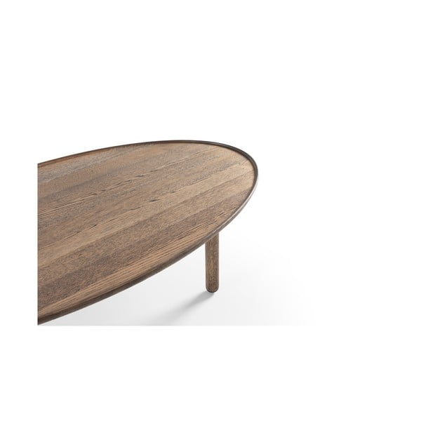 Smeđi stolić za kavu od punog hrasta 65x120 cm Mu – Gazzda-image-3