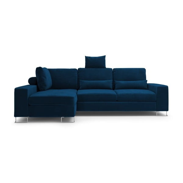 Kraljevsko plavi baršunasti kauč na razvlačenje Windsor & Co Sofas Diane, lijevi kut