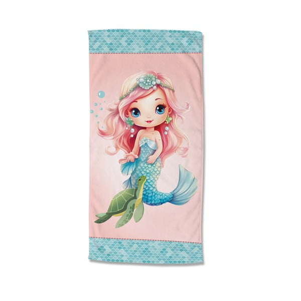 Plavi/ružičasti ručnik za plažu od samta za djecu 75x150 cm Alisse – Good Morning